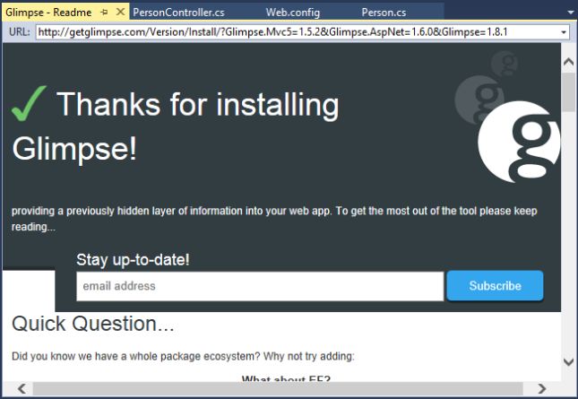 Readme file of Glimpse